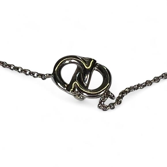 Vintage Salvatore Ferragamo Silver Studded Logo Necklace - Picture 7 of 7